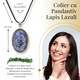 Colier Reglabil cu Pandantiv Oval 40mm de Lapis Lazuli