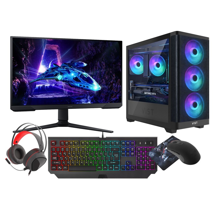 VIST PbE Asztali számítógép Core i5-14400F, RAM 32GB, NVIDIA GeForce 5060, SSD 1TB nVme, LCD 24" 180Hz, Windows 11 Pro