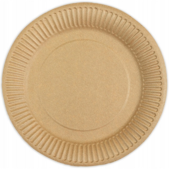 Farfurii, Pol-Mak, 18cm, set 8 bucati, biodegradabili, din carton kraft