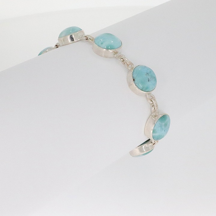 Bratara din argint 925 cu pietre de larimar Model 25B01525