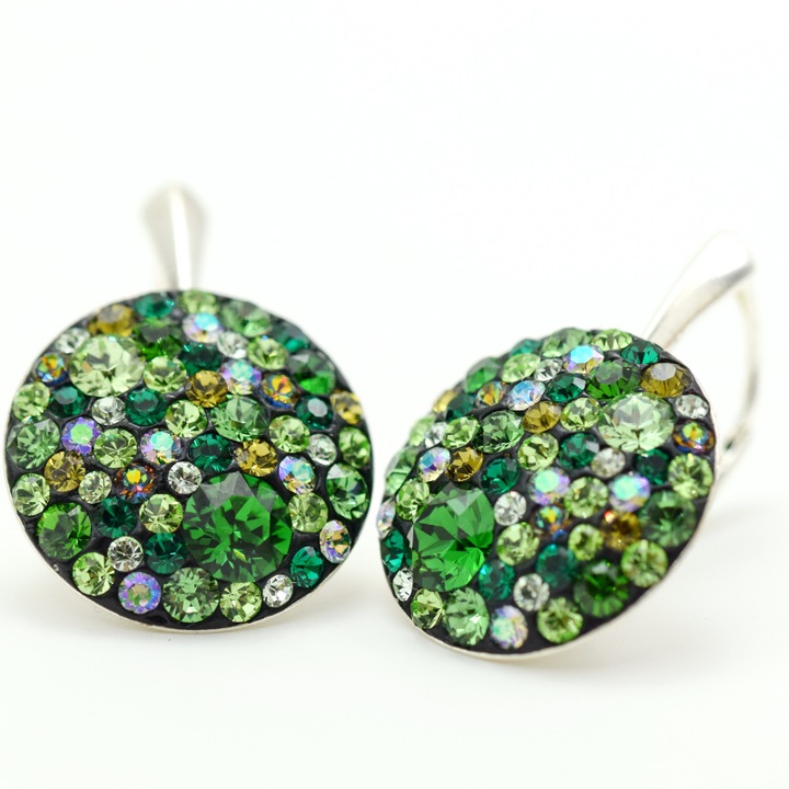 Cercei handmade Chaton Regal Queen Green – Argint 925