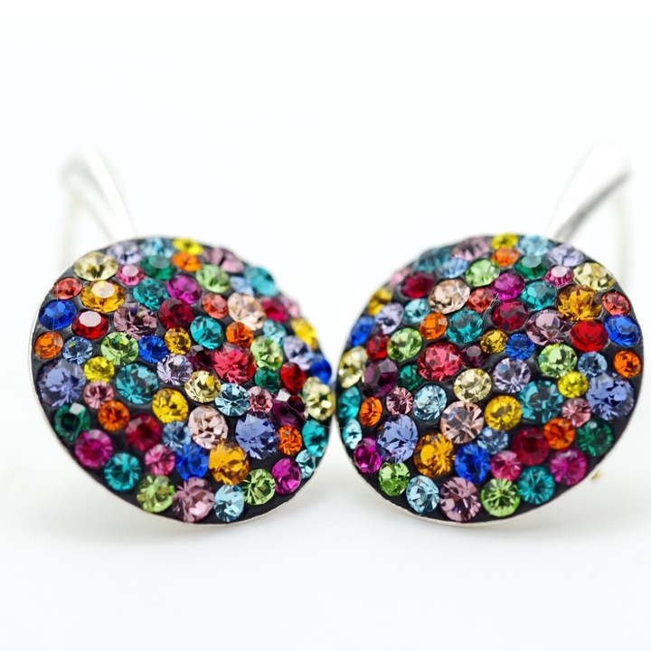 Cercei handmade Chaton Regal Queen Multicolor – Argint 925