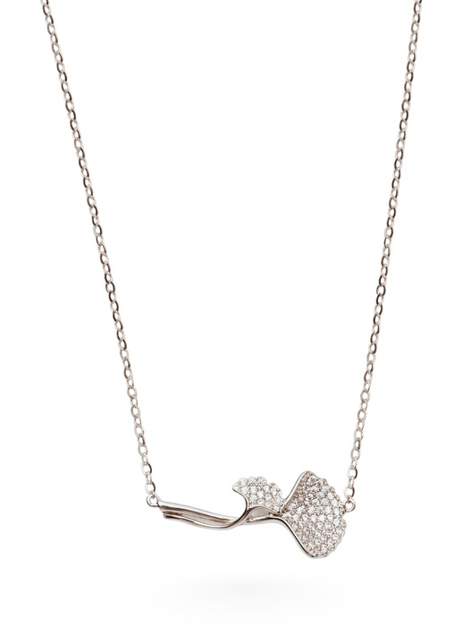 Lant argint Crystal Gingko