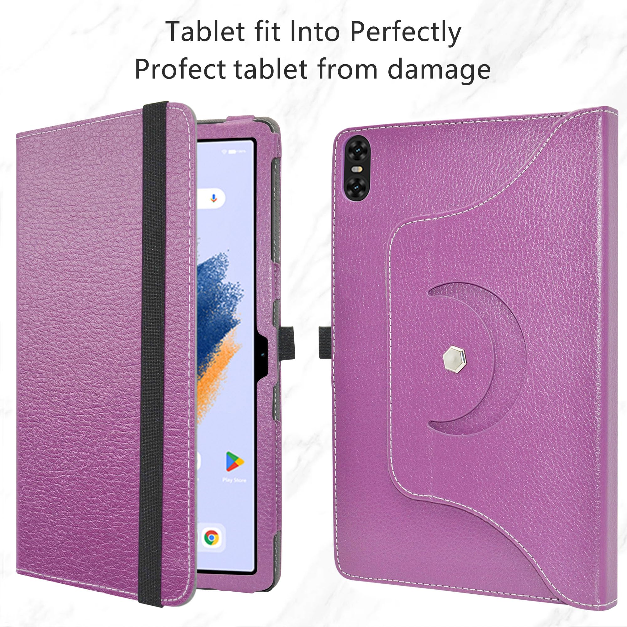 Husa MAMA MOUTH, compatibila cu UMIDIGI A15 Tab, tip carte, culoare mov