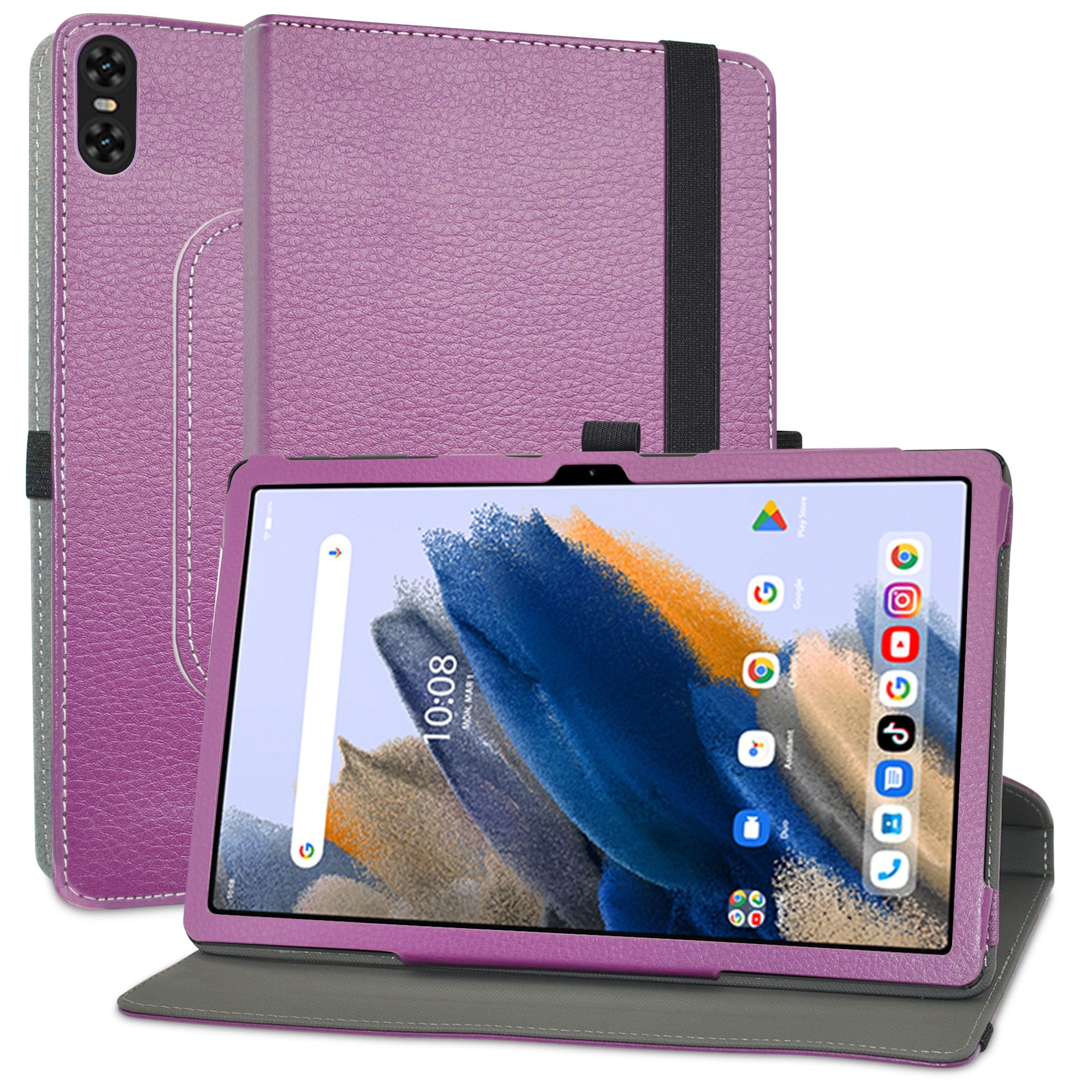 Husa MAMA MOUTH, compatibila cu UMIDIGI A15 Tab, tip carte, culoare mov