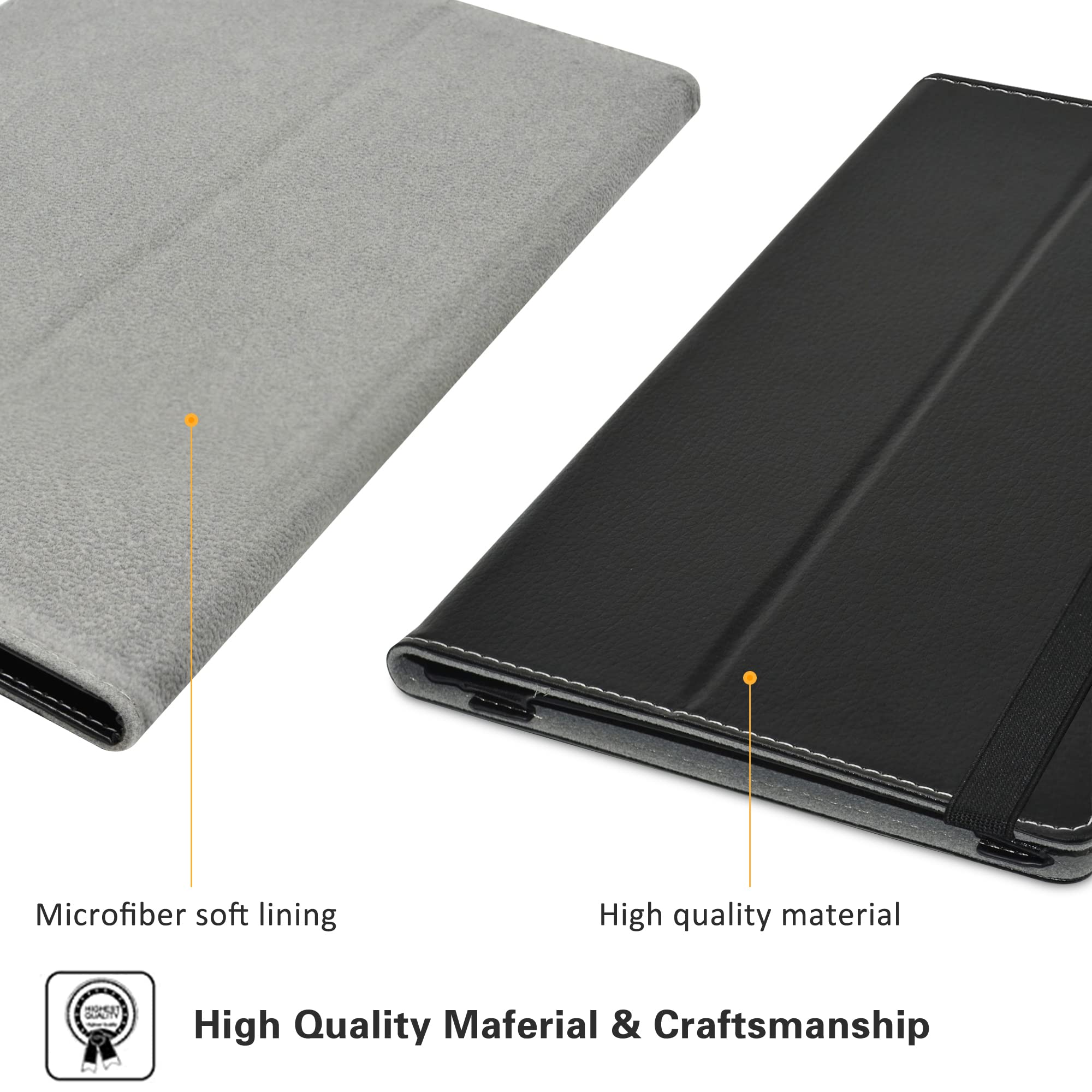 Husa MAMA MOUTH, compatibila cu OSCAL Pad60/Pad70/Pad6/Pad16/Blackview Tab 7, piele ecologica, culoare negru
