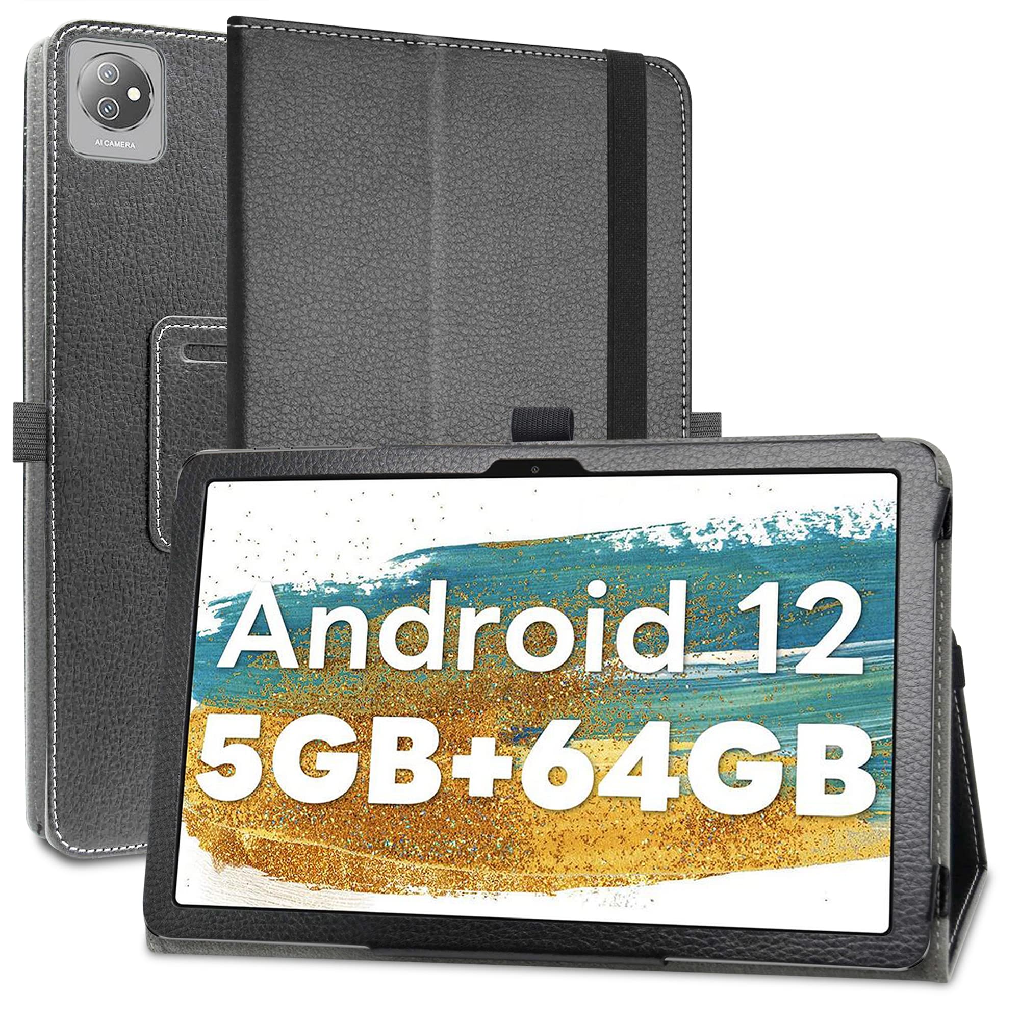 Husa MAMA MOUTH, compatibila cu OSCAL Pad60/Pad70/Pad6/Pad16/Blackview Tab 7, piele ecologica, culoare negru