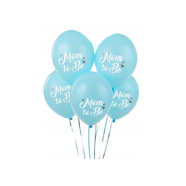 Lufi szett Kismama, Partidekoráció, pasztell kék, 30cm, 5 db.