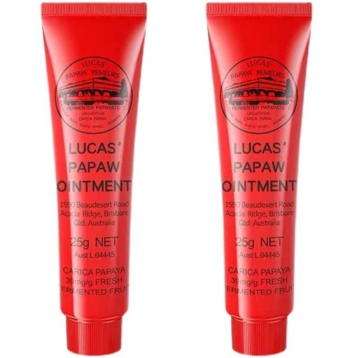 Мехлем с папая Lucas, комплект от 2 броя, 25г, многофункционален, за всички типове кожа