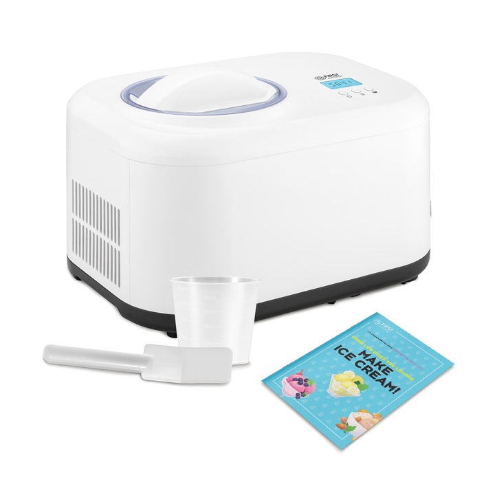 Masina de inghetata TZS First Austria 1L, compresor 100W, alb, 3 in 1