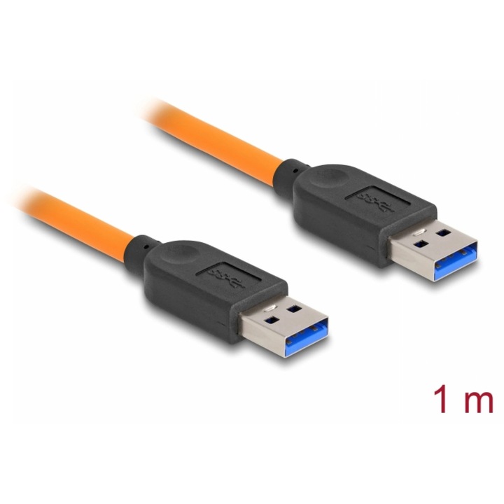 Cablu USB 3.1-A pentru tethered shooting T-T 1m Orange, Delock 87962