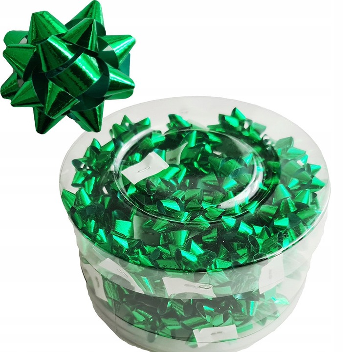 Set 50 fundite verzi 3cm pentru decorarea cadourilor, Kamipol, verde