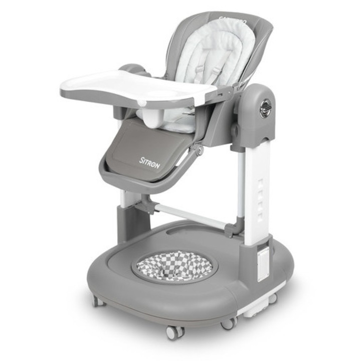 Caretero 3 az 1-ben etetőszék, hinta és járóka, Szürke, 82-105cm