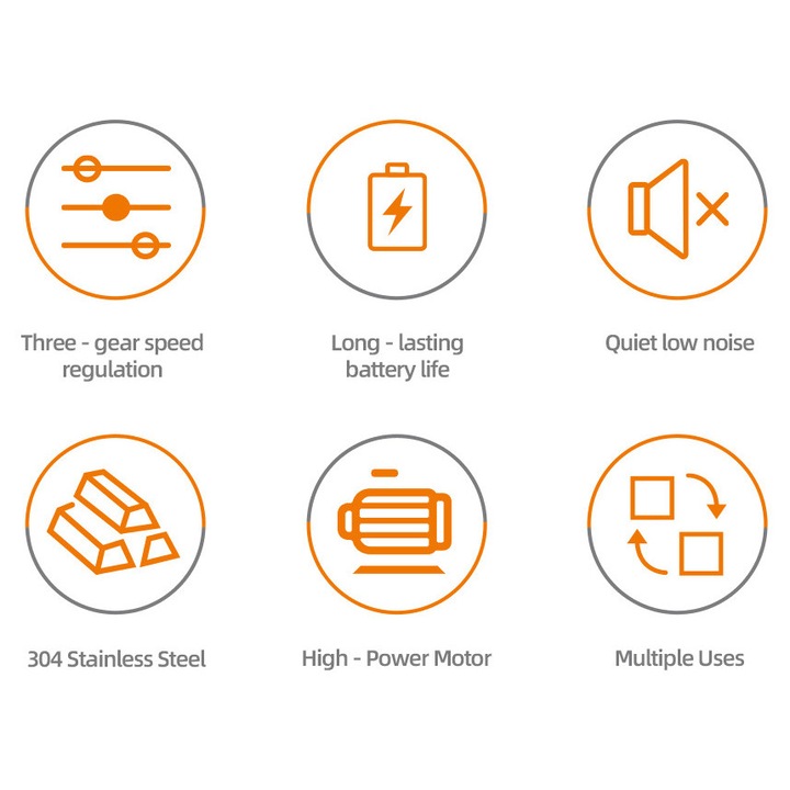 Ръчен миксер HALEY HY-1130, 20W, 3 скорости, инокс, USB зареждане