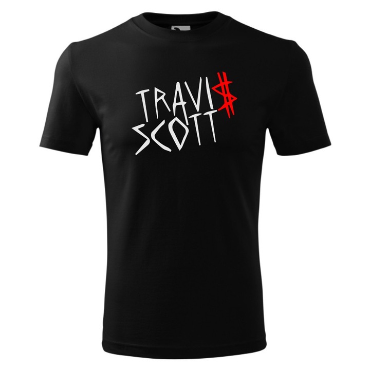 Tricou cu maneca scurta unisex, Travis Scott, negru, bumbac, marimea S