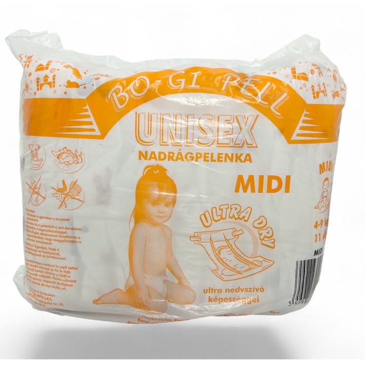 BO-GI Pell Prémium Midi пелена, размер 3, 4-9 кг, 11 броя