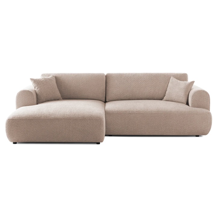 Coltar Extensibil 3 locuri NOA, Stanga, cu lada de depozitare, 270x155x80 cm, Crem - Anthology