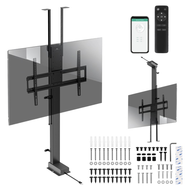 Електрическа опора за таван-под, разтегателна Maclean, 43''-88'', VESA 600x400, максимален капацитет 60 кг, 100-240V AC, 50/60Hz; MC-125