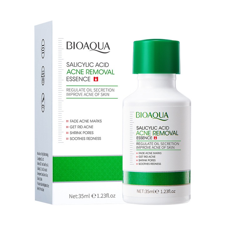 Esenta anti-acnee BIOAQUA cu acid salicilic, micsoreaza porii, calmeaza roseata si reduce cicatricile post-acnee, 35 ml