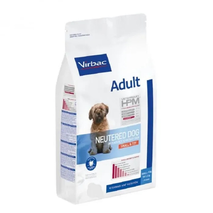 Hrana uscata pentru caini Virbac HPM Adult Neutered Small & Toy 1, 5 kg