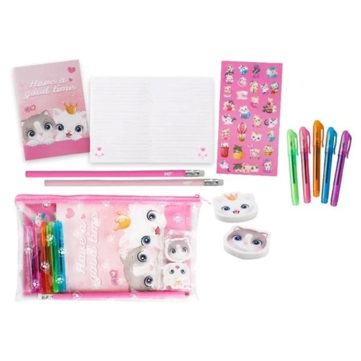 Macskás írókészlet, Main Paper, többszínű