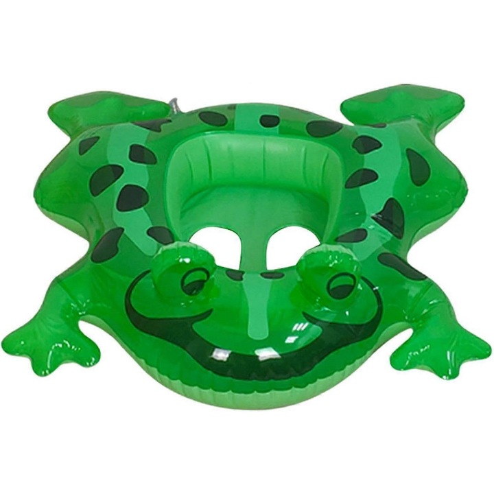 Colac pentru copii, design broasca, material PVC ecologic, culoare verde