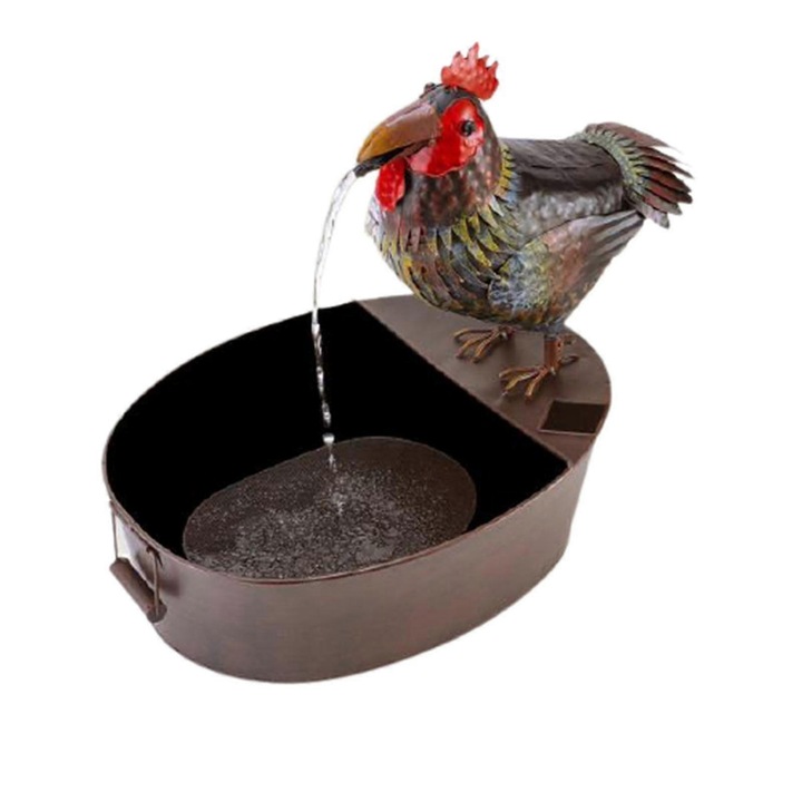 Fantana decorativa pentru gradina, sculptura in forma de pasare, 15x10x6cm, 30x20x12cm, 22x15x10cm, 20x14x10cm, cu pompa USB