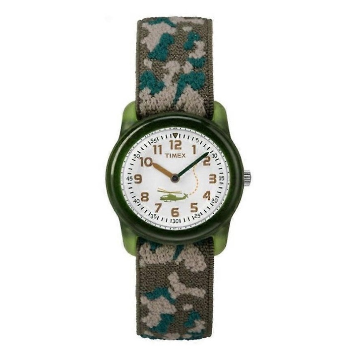Ceas copii Timex 29mm, bratara din material textil, rezistent la apa 30m, camuflaj