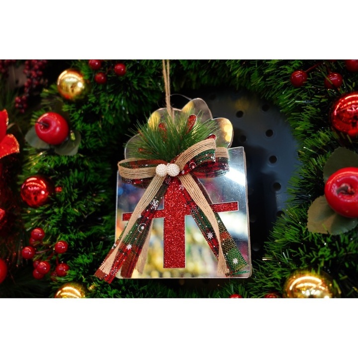 Ornament brad, Southern Sky, Cadou, Argintiu, Lucios, 14*15CM, Acril, Interior/ Exterior