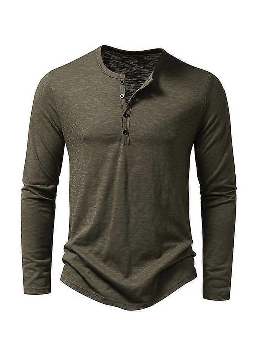 Bluza barbati, maneca lunga, bumbac, verde, L INTL