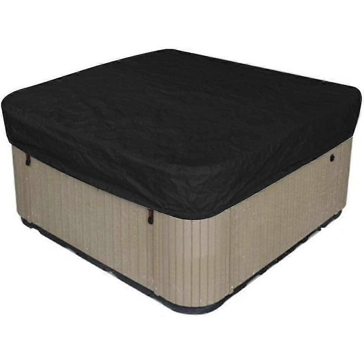 Покривало за джакузи, 228x228x30см, водоустойчиво, устойчиво на UV лъчи, черно