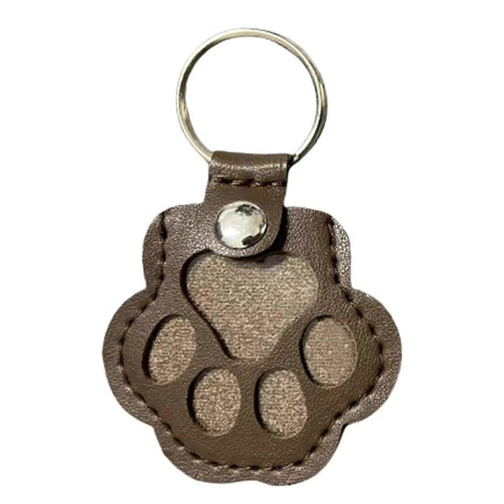 Kulcstartó, kutya tappancs alakú, imádnivaló design, sötétbarna, 5.2x5.5x0.4cm