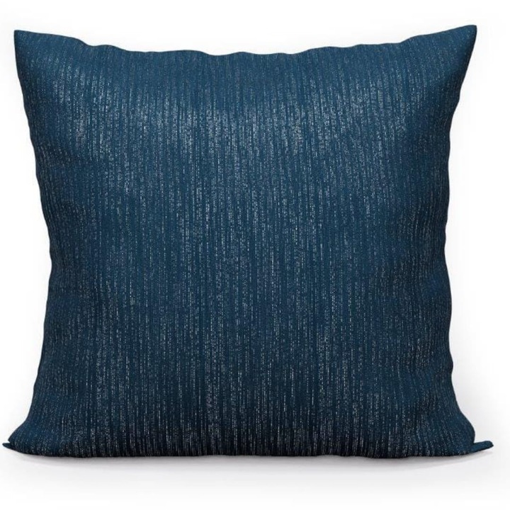 Dekoratív Párnahuzat, Faro, Dekoratív Applikációk, Poliészter, Négyzet Alakú, Megfordítható Huzat, Kellemes Tapintású, Cipzárral Felszerelt, Hipoallergén, Oeko-Tex Standard 100 Tanúsítvánnyal, Sötétkék