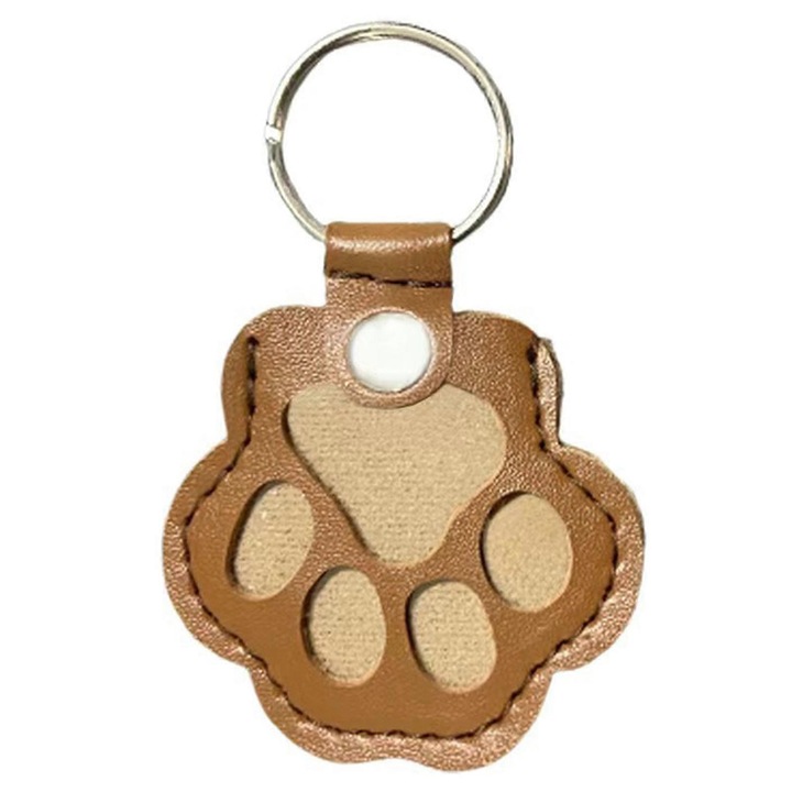 Kulcstartó, kutya tappancs formájú, imádnivaló design, világosbarna, 5.2x5.5x0.4cm