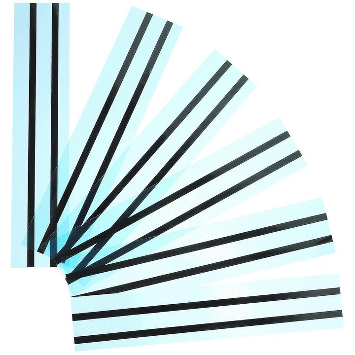 Set 10 benzi adezive duble, negru, 21x0.5x0.1cm