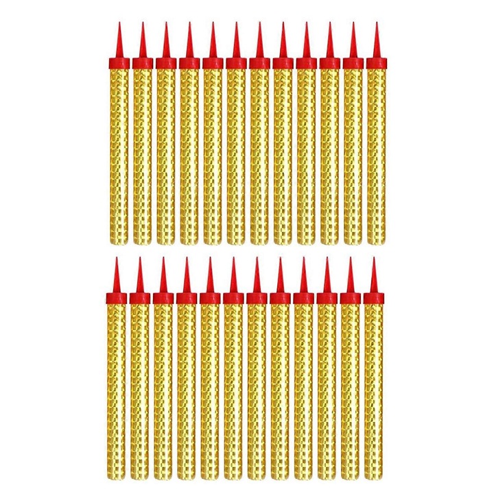 Set de lumanari de tort 18cm aurii, 6/12/24 bucati