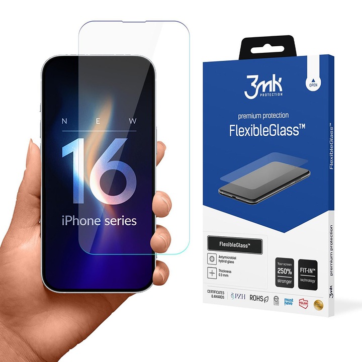 Folie pentru iPhone 16 - 3mk FlexibleGlass - Clear