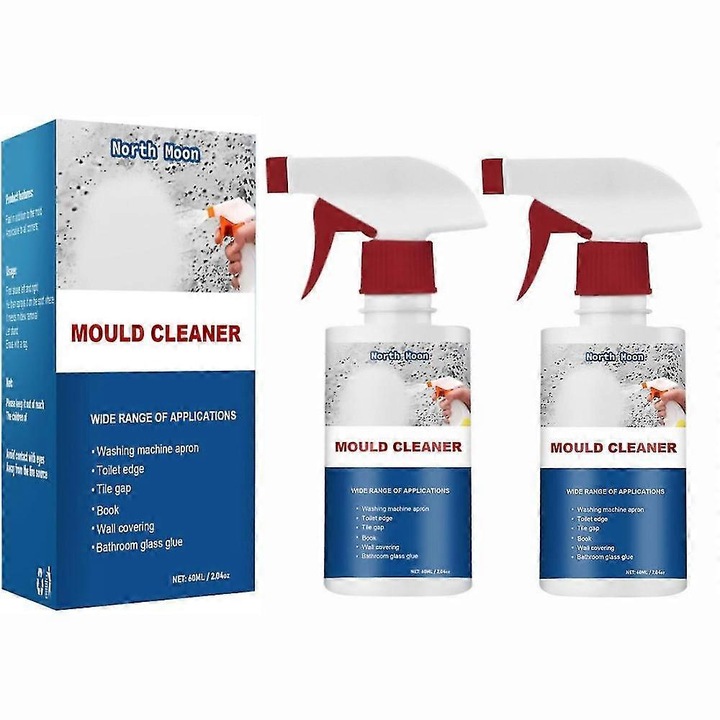 Spuma de curatare mucegai 60ml, set 2, formula activa cu clor, protectie de lunga durata, North Moon