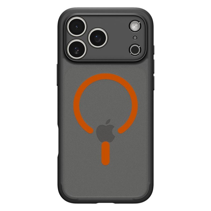 Калъф Spigen Ultra Hybrid, съвместим с iPhone 17 Pro Max, Frost Black Orange