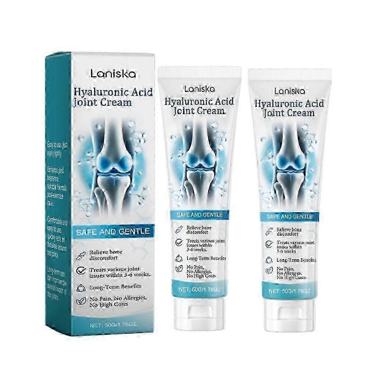 Ízületi krém hialuronsavval, Laniska, 2 darabos készlet, nem zsíros formula, gyors felszívódás, 100ml