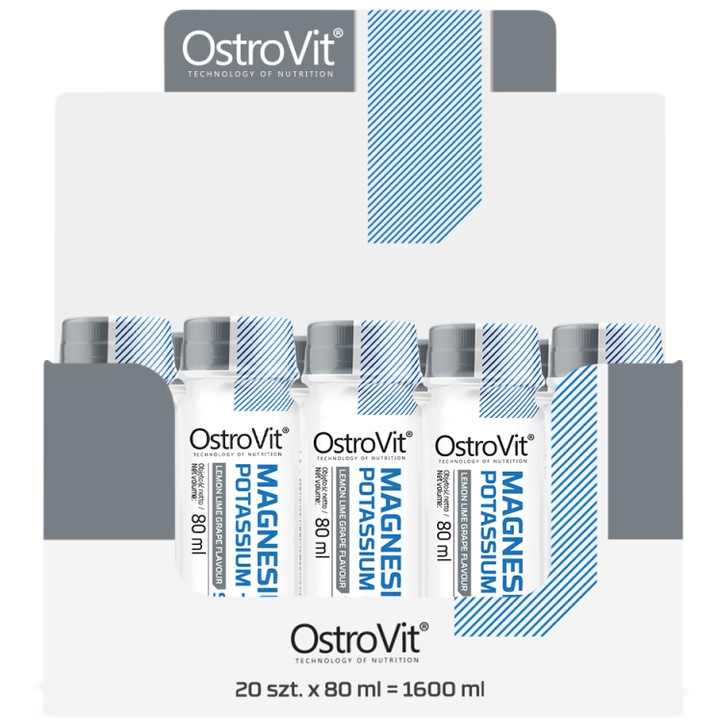 Supliment alimentar OstroVit Magnesium Potassium + B6 Shot CUTIE 20 x 80 ml