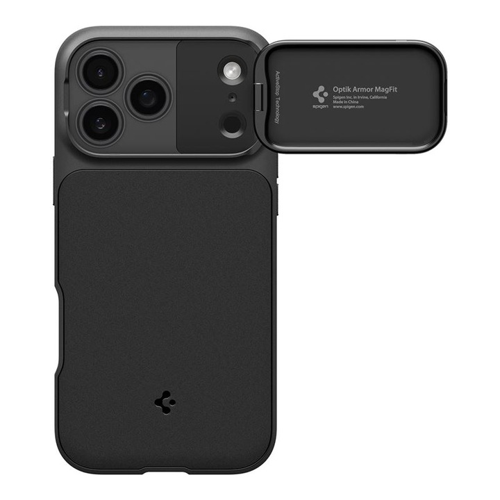 Калъф Spigen Optik Armor, Съвместим с iPhone 17 Pro, Черен