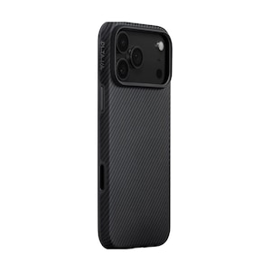 Carcasa Pitaka Aramid UltraGuard compatibila cu iPhone 17 Pro, Negru/Gri