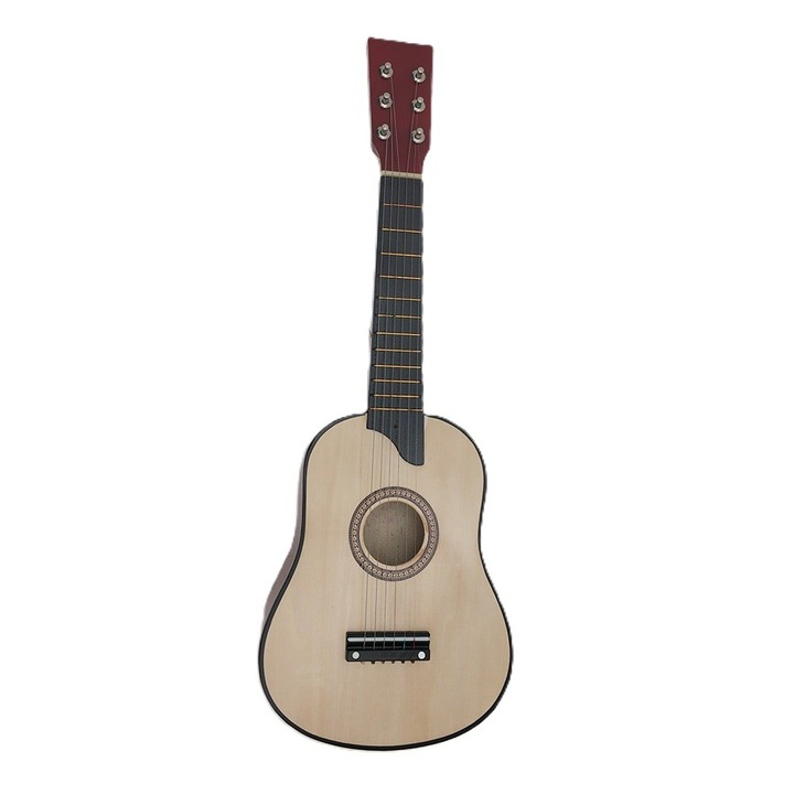 Chitara pentru Copii, Flippy, din Lemn si Plastic, pentru Incepatori, 63.5 x 22 x 5.8 cm, Bej