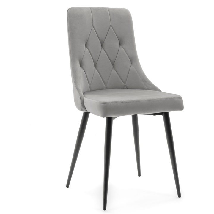 Тапициран стол, New Home, модел CAREN, светлосив, 1 бр.