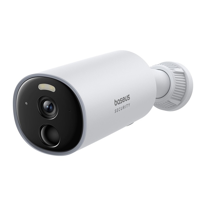 Camera de Supraveghere Extyerior, 2K, Night Vision, IP67, Two-way Talk, 7.800mAh, G4, Silicon, Baseus B1 S0SV002130, G4, Silicon, White
