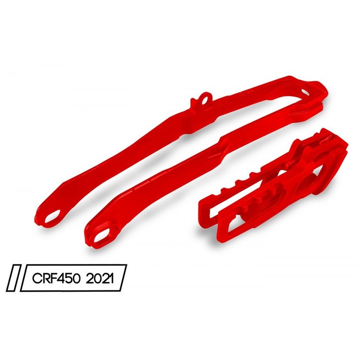 Set ghidaj lant Moto UFO rosu, pentru Honda CRF 250 R '20-'25, CRF 250 RX '21-'25, CRF 450 R/RX '19-'25