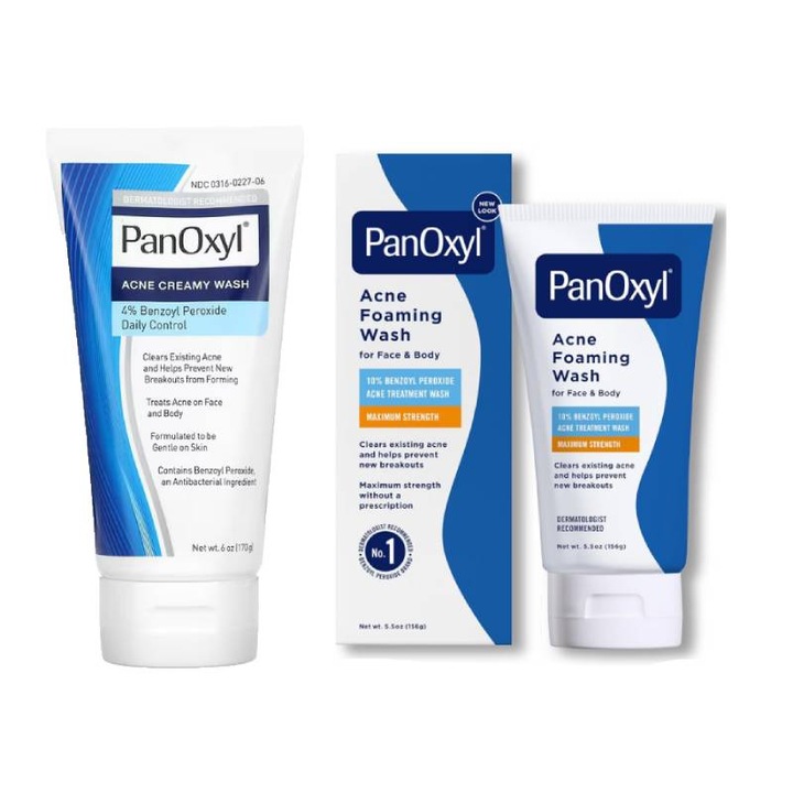 PanOxyl arctisztító szett, 10% benzoil-peroxid, 156g + 4% benzoil-peroxid, 170g, faggyúszabályozás