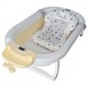 Сгъваема бежова вана с метална стойка KidsCare, термометър, възглавница-редуктор, играчки, защита за глава, сгъваема чаша