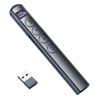 Telecomanda Wireless cu Laser pentru Prezentari S5, 100 metrii, Pointer Laser, Ecran Digital, Control Volum, RF 2.4GHz, USB, Negru